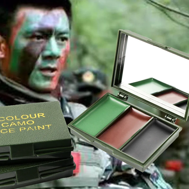 3 색 육군 팬 야외 CS 슈팅 위장 군사 훈련 사냥  - Camo Face Paint 리뷰 및 가격