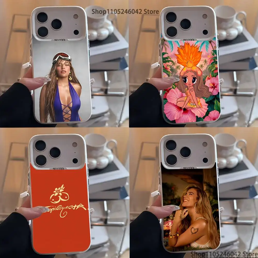 

K-Karol G Tropicoqueta For iPhone 17,16,15,14,13,12,11,Mini,Pro,E,SE4,XS,MAX White Shockproof Candy Matte Cover