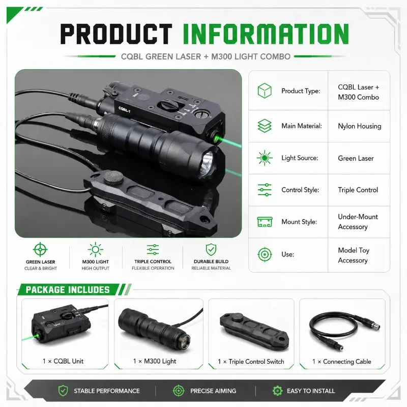Compact CQBL-1 Rechargeable Locating Unit Stable Position Beam Wired Trigger Hobby Rail Modification Parts