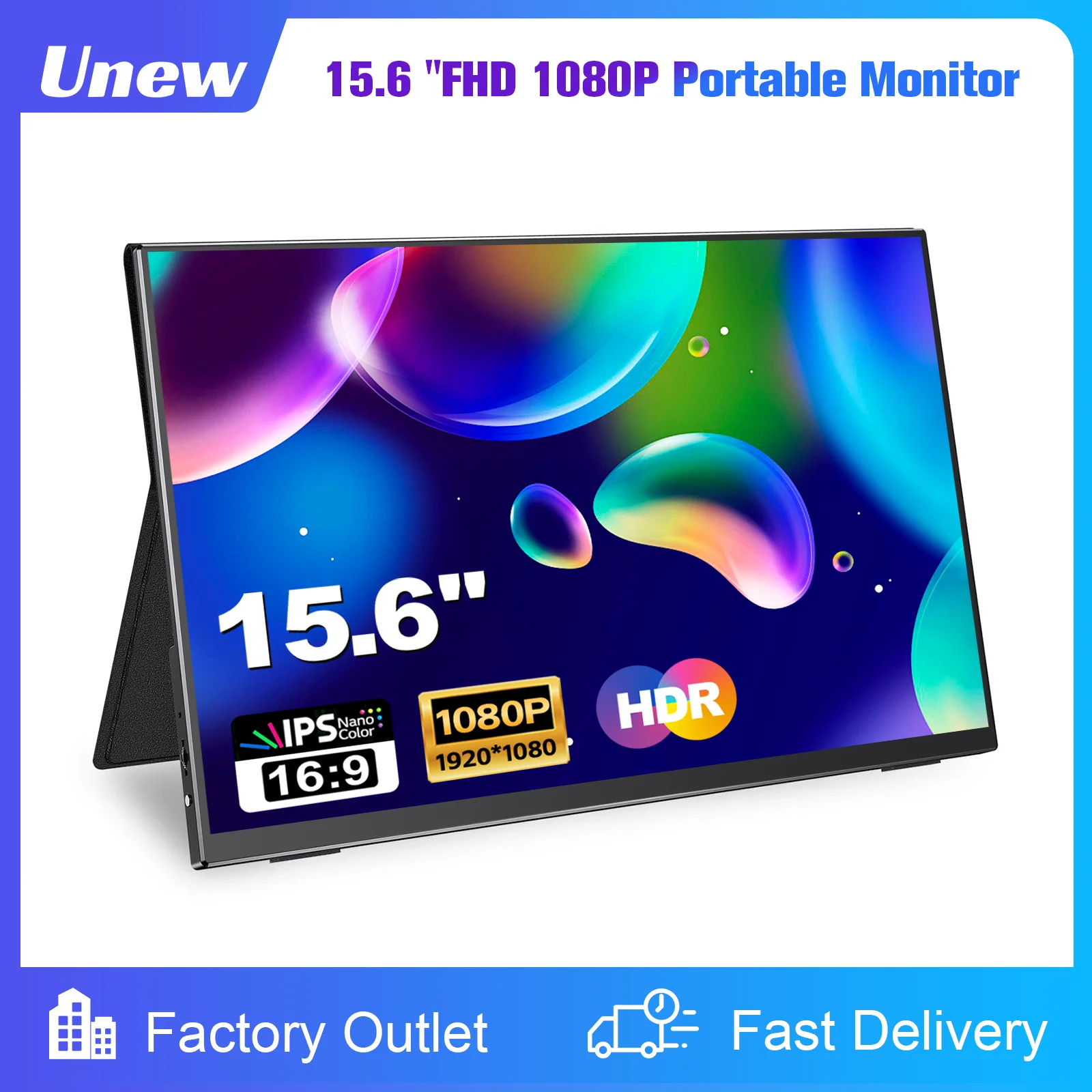 15.6 inch Portable Monitor (Big Discount Screen Displays Spot) 1920x1080 FHD Screen Magnetic Cover For Laptop Phone Gaming Monit