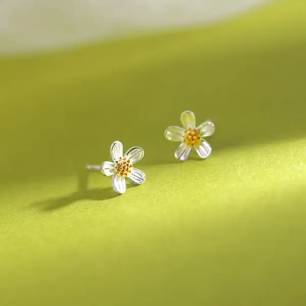 Mode Silber Farbe Daisy Ohrringe Pflanze Temperament Ohrringe Für Frauen Geburtstag Hochzeit Schmuck Geschenk – Detail 9