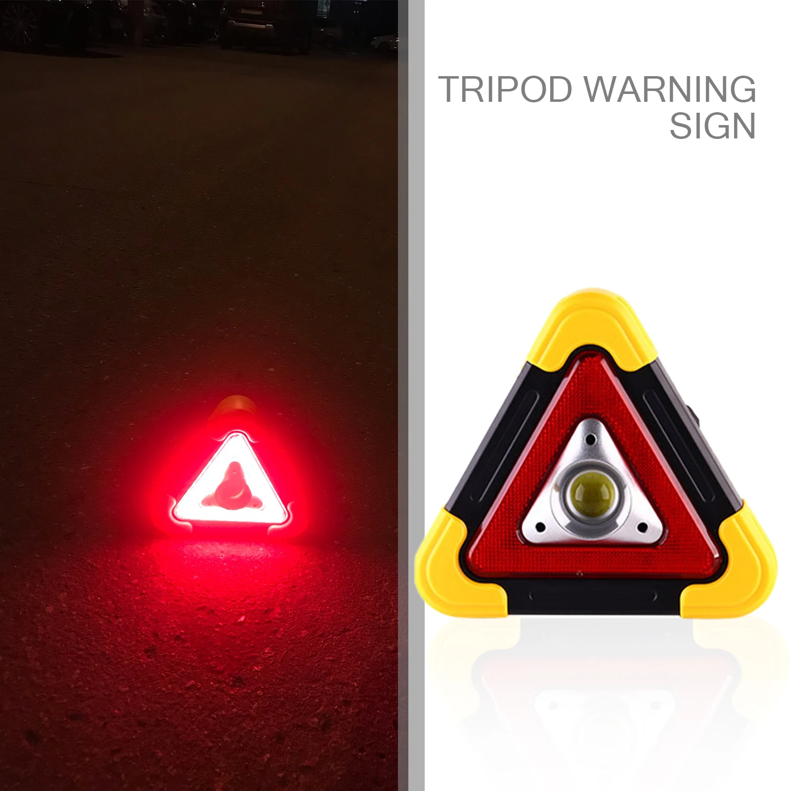 Triangle Warning Sign Triangle Car LED Work light Road Safety Emergency Breakdown Alarm lamp Portable Flashing light on hand