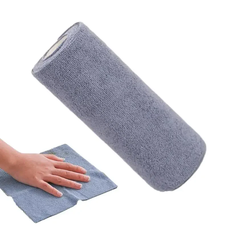 20 Sheets Reusable Washable Rags Microfiber Cleaning Cloth Roll Tear Away Towels for Kitchen Car Drying Dishes Convenient