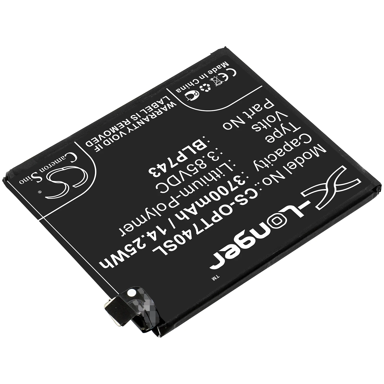 Li-Polymer Mobile, SmartPhone Battery for Oneplus, 3.85V, 3700mAh, Compatible Models: 7T, HD1901, HD1903, HD1905