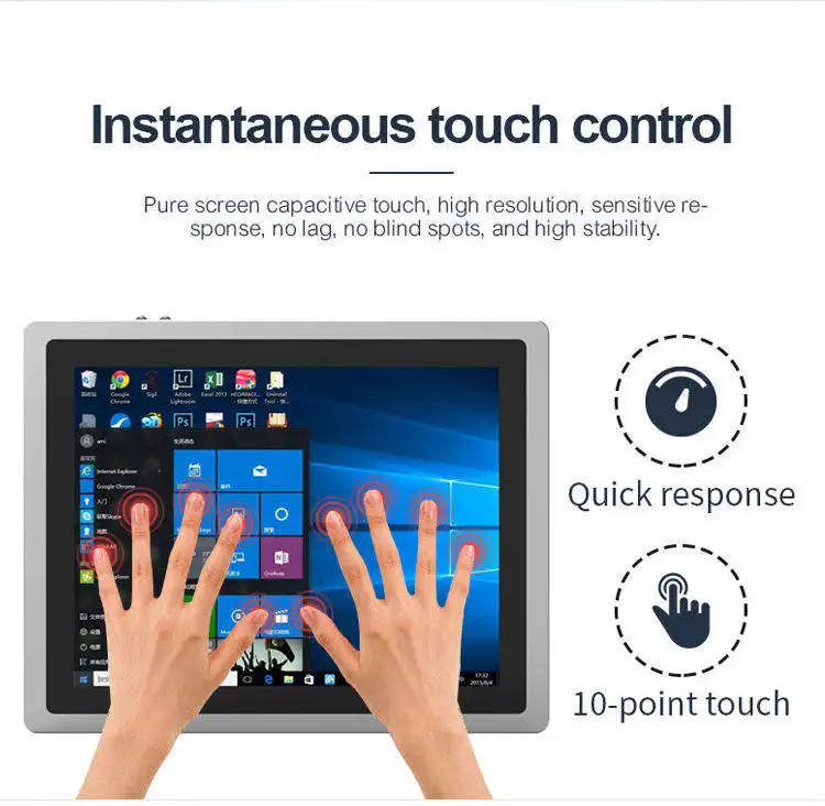 12.1 Inch Embedded Resistive Touch Screen Fanless Industrial  PC Win 10 J5040 I3 Optional OEM for Outdoor Industrial Use