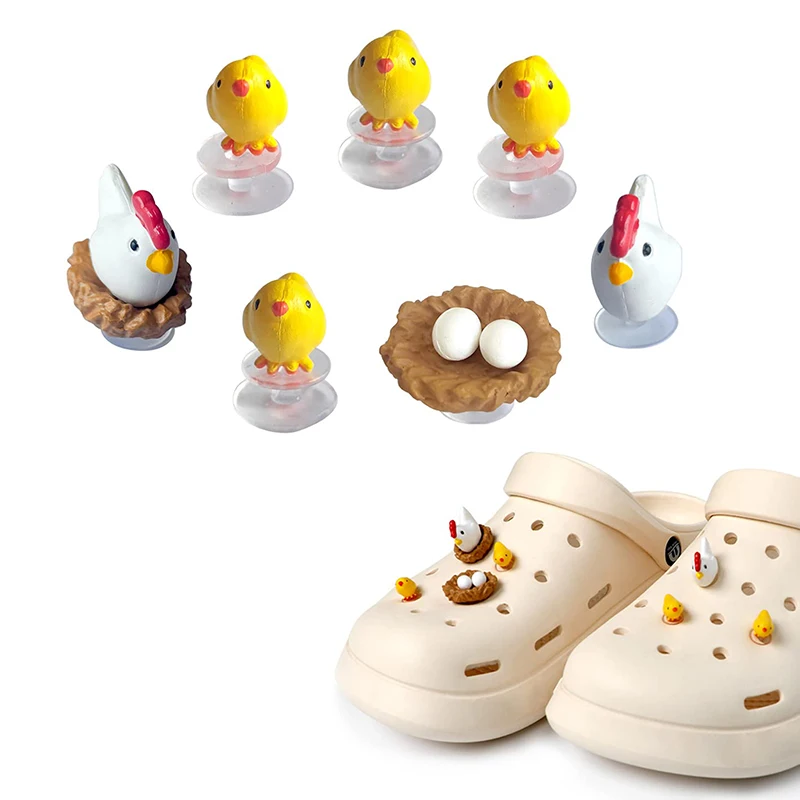 3D Shoe Charms Cute Chickens For DIY Matching Shoes Accessories Manual Shoe Decoration For Kids Boys Girls Men Women Party