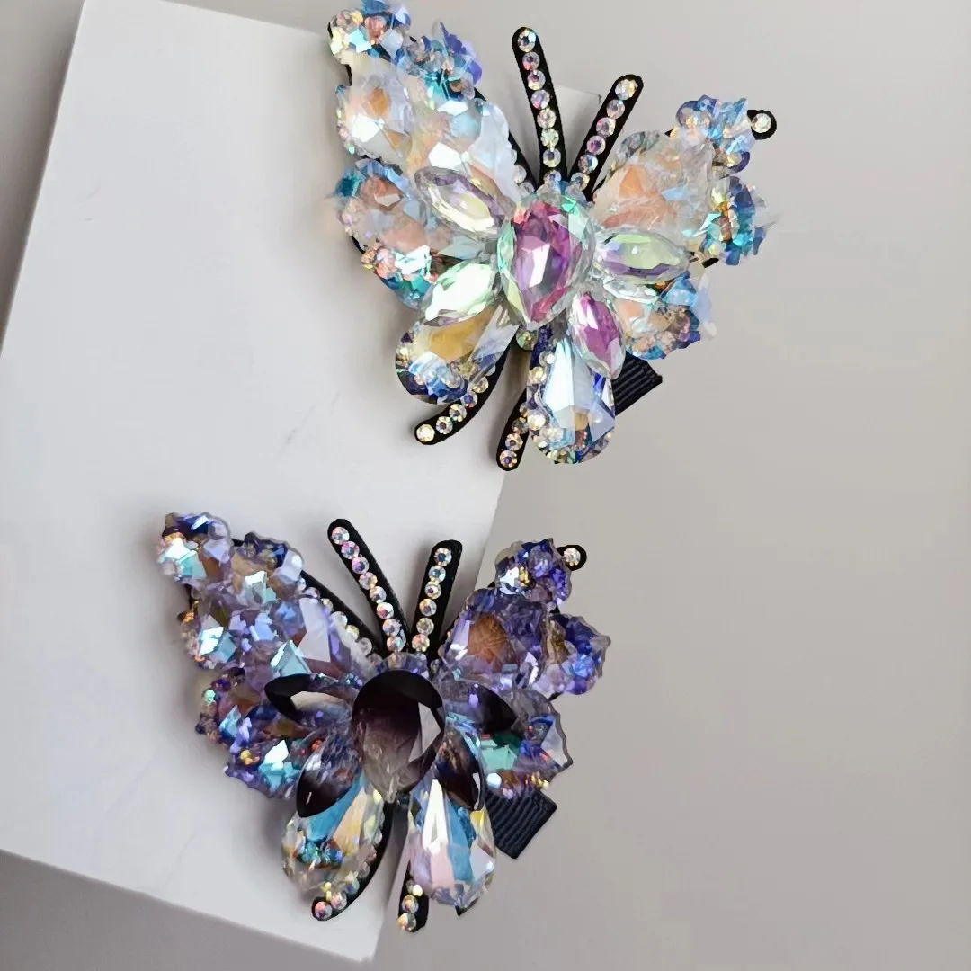 Han edition of the new handmade ornaments headdress hairpin butterfly hairpin ms crystal senior feeling while duck clip to clip