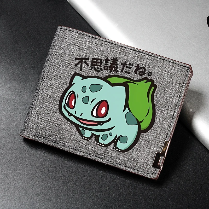 Denim Wallets Anime Men's ID Card Holders Pok É Mon Multi-card Slot Folding Short Coin Purses Boys Bags gift new