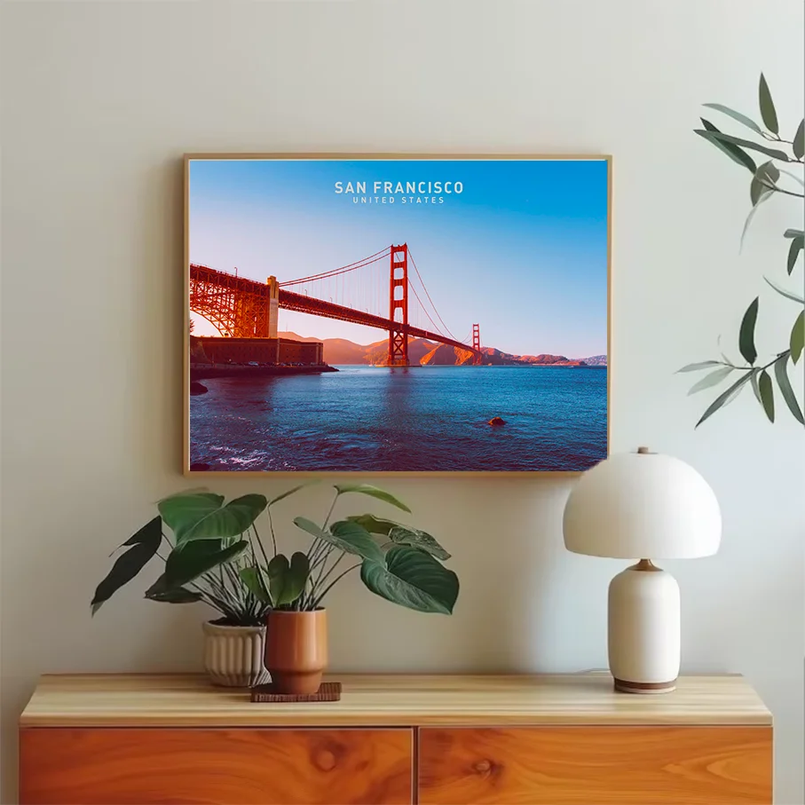 San Francisco Golden Gate Bridge United States Wall Art Poster Canvas Print Home Decor frameless Picture Living Room