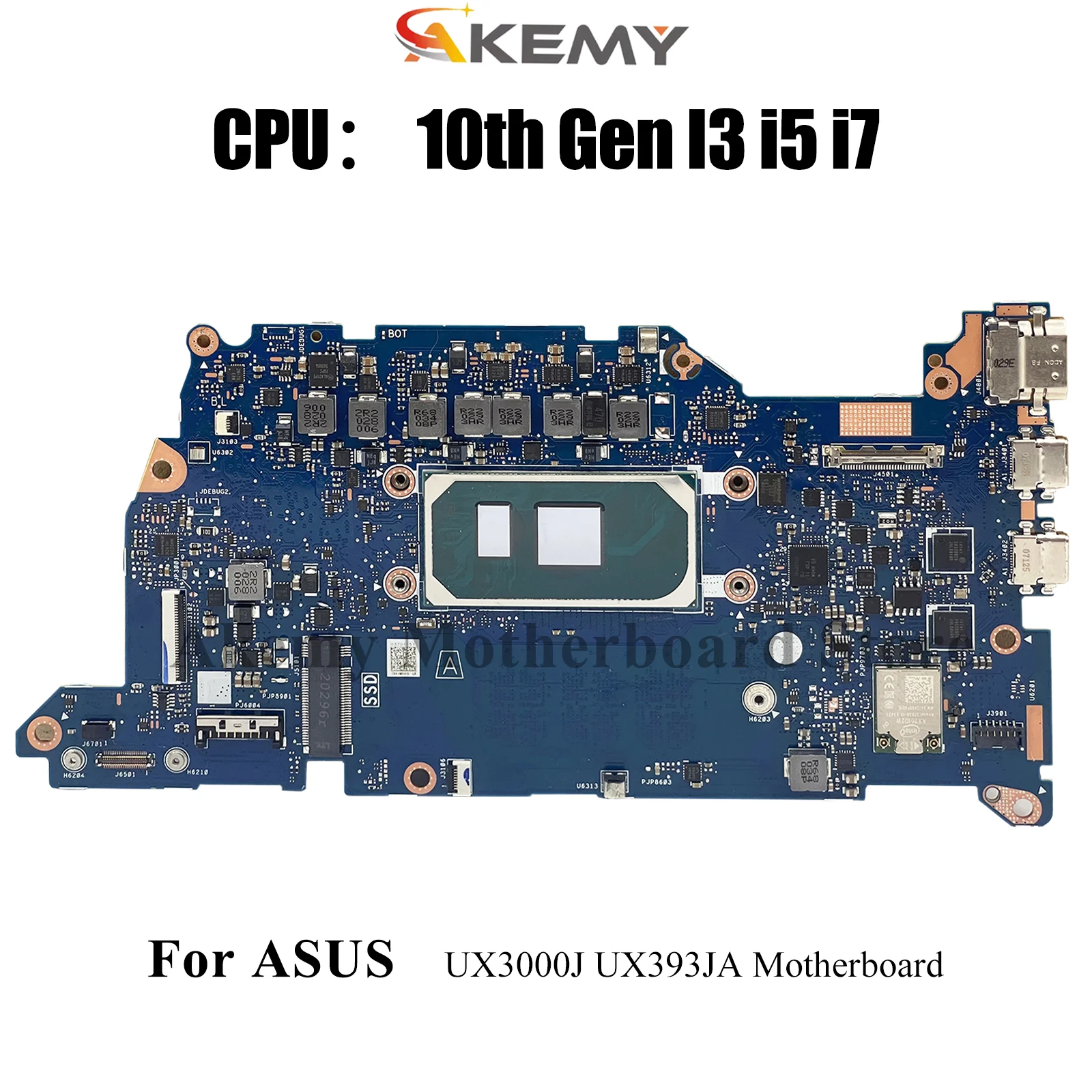 

UX393JA Материнская плата для ноутбука ASUS ZenBook UX3000J UX393JA UX393J Материнская плата для ноутбука с 10-го поколения I3 i5 i7 100% тестирование OK stk