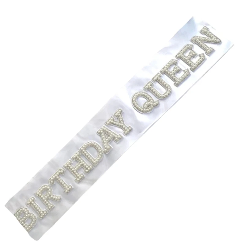 Bride to Be Sash Pearls Decoration Sashes Birthday Party Queen Women Sashes