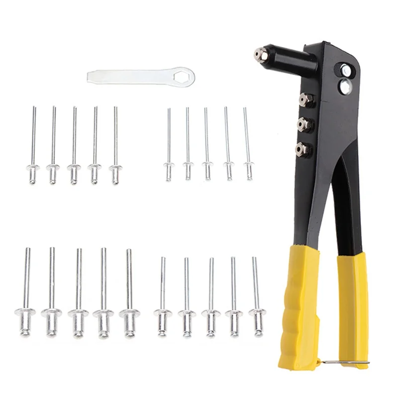 ABJO-200 pezzi Set di rivetti per carichi pesanti Kit di assortimento di rivetti ciechi in alluminio Utensili manuali Strumento per dadi per rivetti