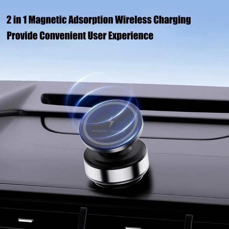 Car Wireless Charging Vacuum Phone Holder 360° Rotating for All Magnetic Function Phones
