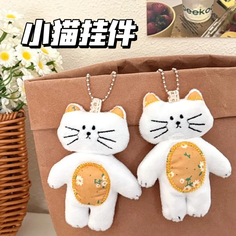 Simpatico cartone animato gatto cucciolo bambola ciondolo portachiavi peluche Kawaii bambola di pezza giocattoli fascino zaino borsa ciondolo bambino regali di nascita di Natale