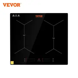 VEVOR Induktionskochplatte Induktionskochfeld 6800 W, 4 Platten Induktionskochplatte Touchscreen 9 Heizstufen, Eingebauter Induktionsherd Kochfeld Automatischer Abschaltung & Kindersicherung