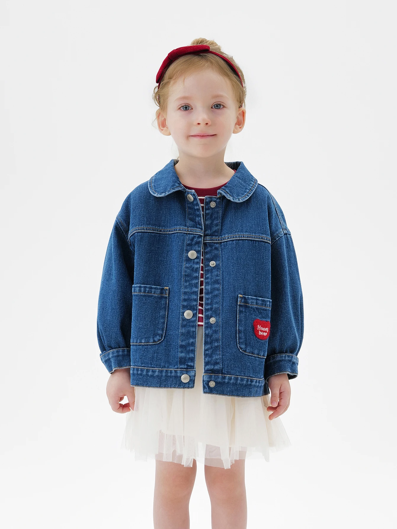 

MARC & JANIE Toddler Girl Heart Bear Cotton Denim Jacket 551509