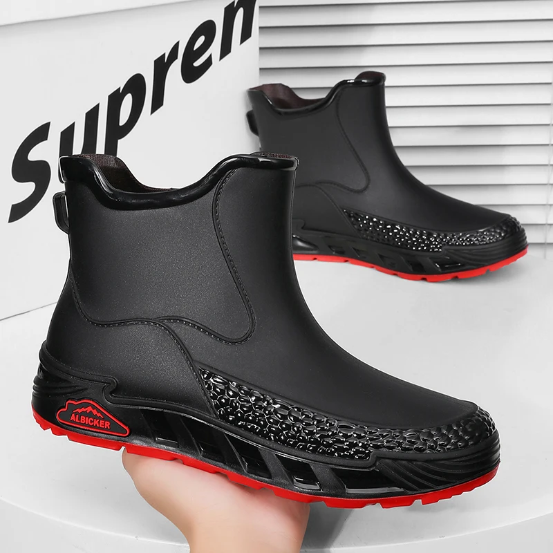 

Men's Daily Wear Rain Boots Large Size Waterproof Casual Comfort Thick Sole Shoes Men's Women's Rain Boots