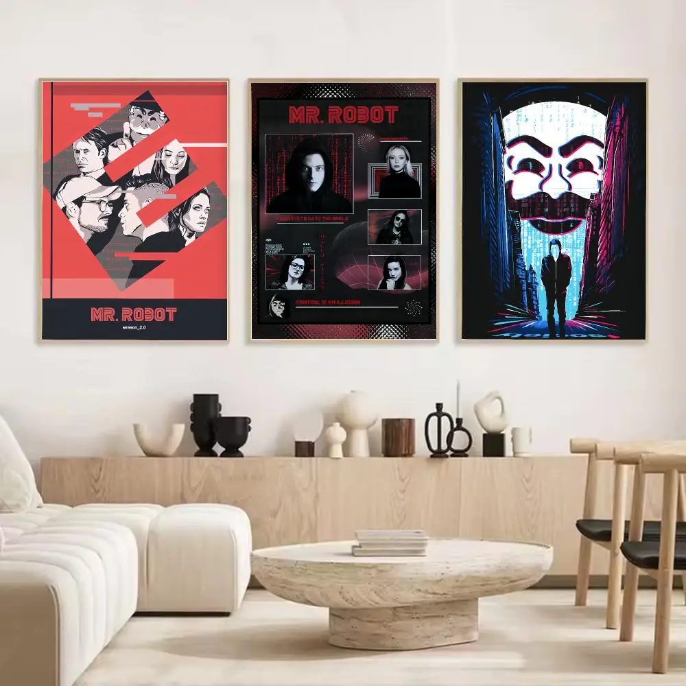 TV Series Mr. Robot Painting Calligraphy Stylish Canvas Poster Wall Art for Living Room Bedroom Cafe Office Decor Gift