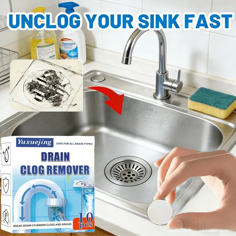 Pipe dredging effervescent tablets, household sewer descaling and deodorization, floor drain, kitchen/bathroom cleaning
