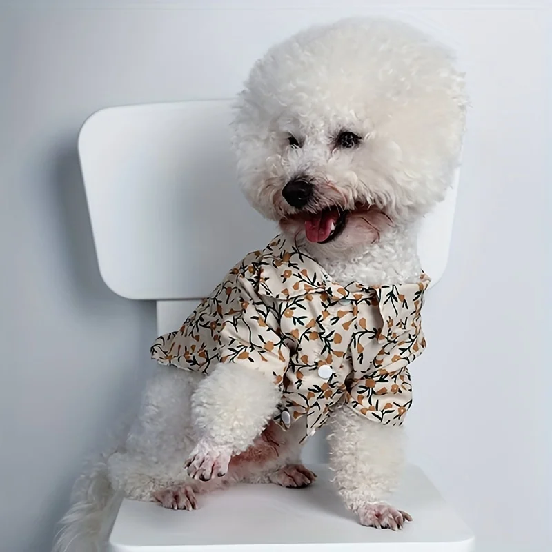 Pet clothes dog dog cat shirt floral clothes are fresh and cute It is a good match for small items
