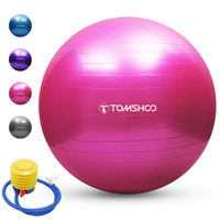 TOMSHOO Anti-burst Yoga Ball 45cm/55cm/65cm/75cm Stability Balance Ball Pilates Barre Physical Fitness Exercise Ball