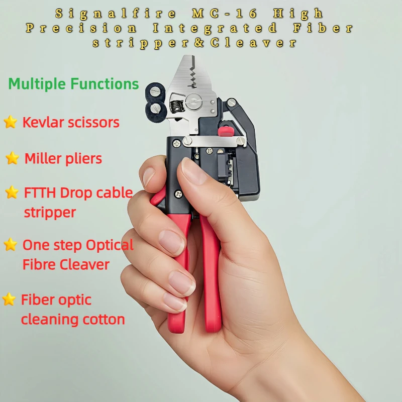 

Signalfire MC-16 Multi-Function Fiber Stripper FTTH Drop cable stripper Miller stripper Integrated Fiber stripper&Fiber Cleaver