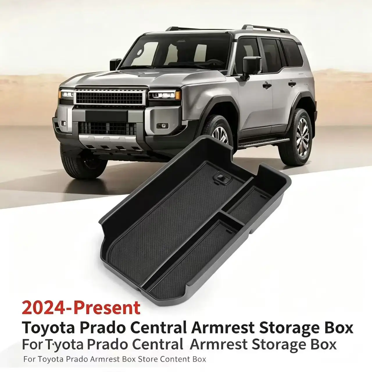 

For 2024-2026 Toyota Prado Central Control Armrest Box Storage Box LC250 Automobile Special Goods Modification Accessories