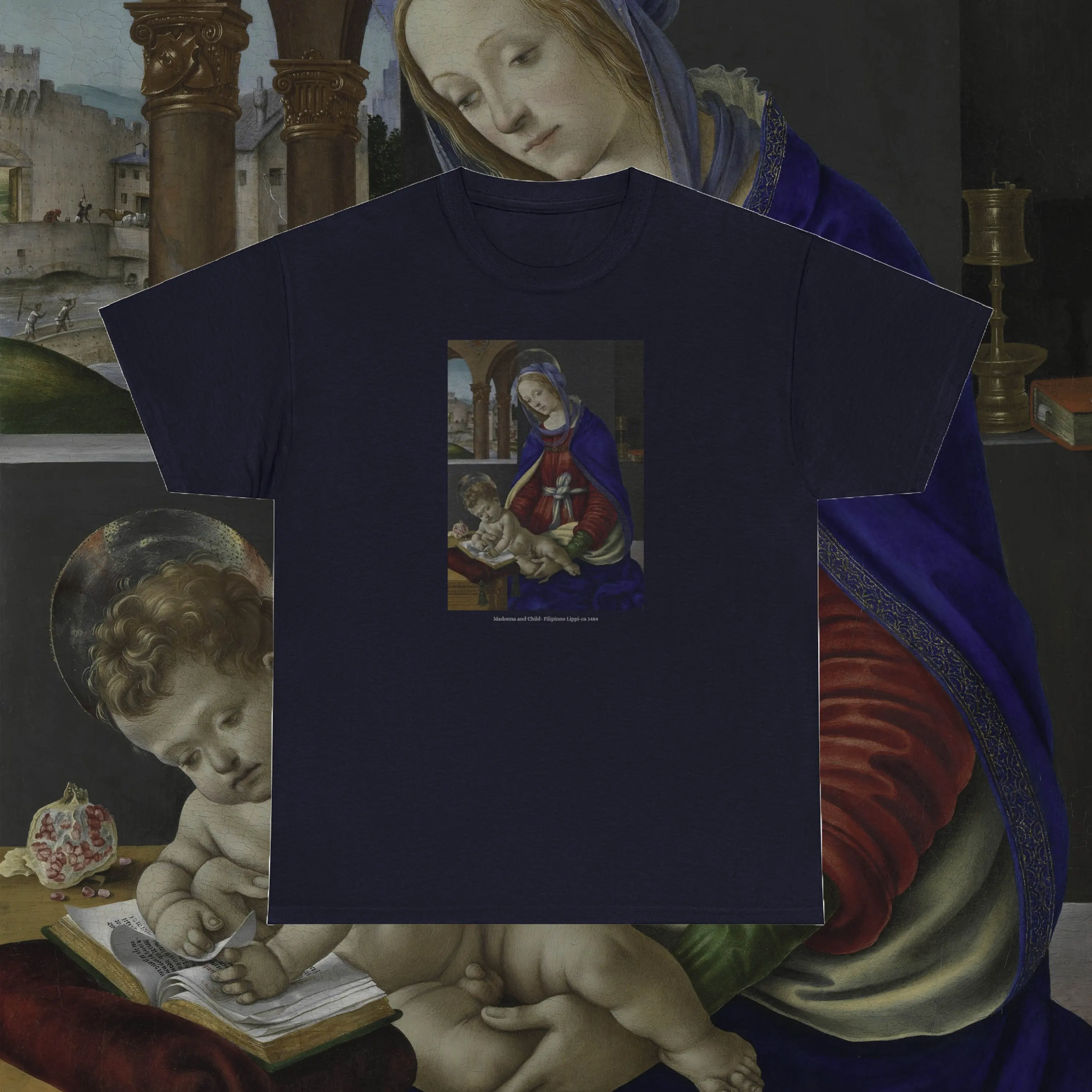 Art History T Shirt Religious Catholic Madonna And Child Filippino Lippi Ca 1484 Christian Religion Virgin Jesus Pray Mother