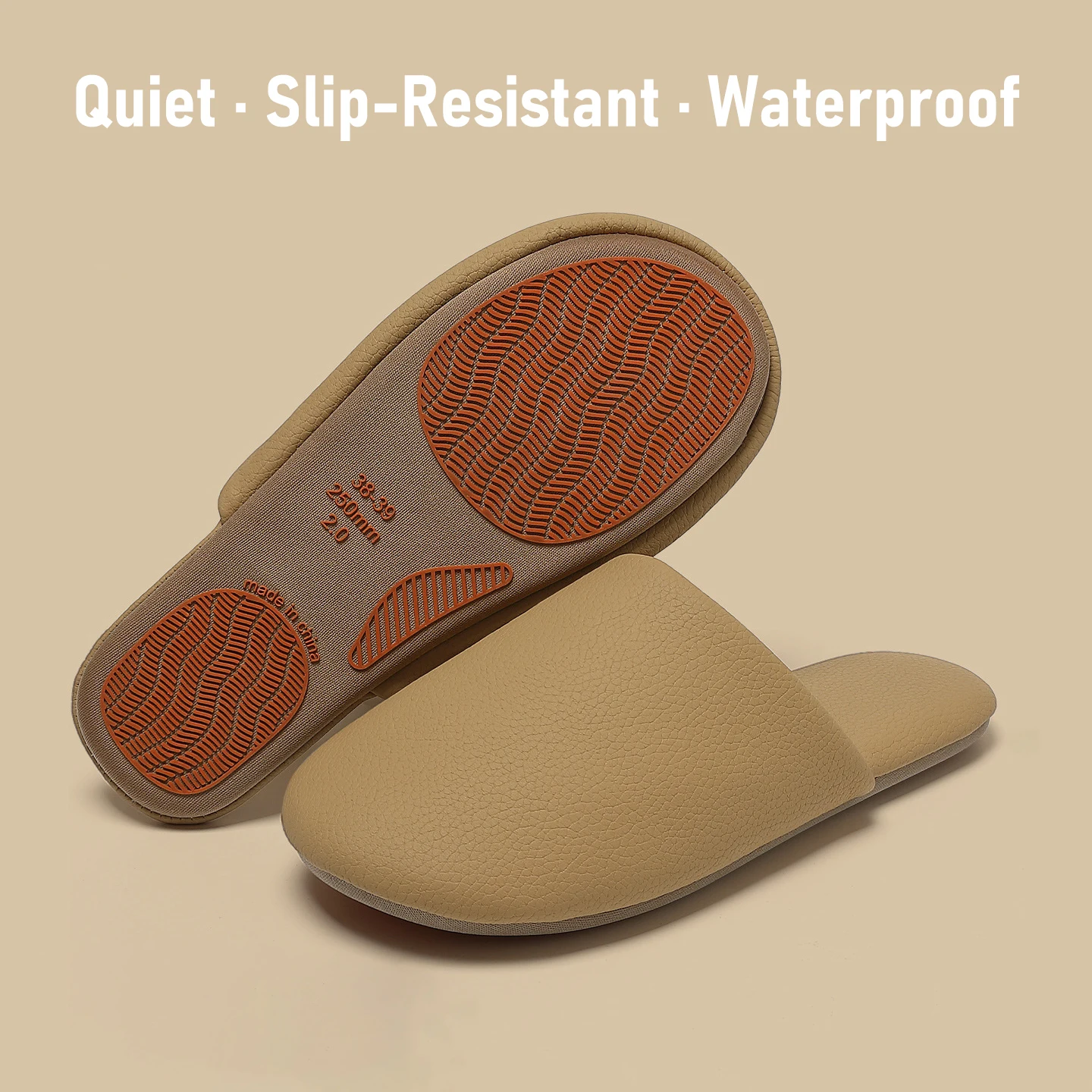 

Winter House Slippers For Women and Men, Barefoot Waterproof Non-Slip Quiet Unisex Indoor Shoes Soft Short Plush Lining