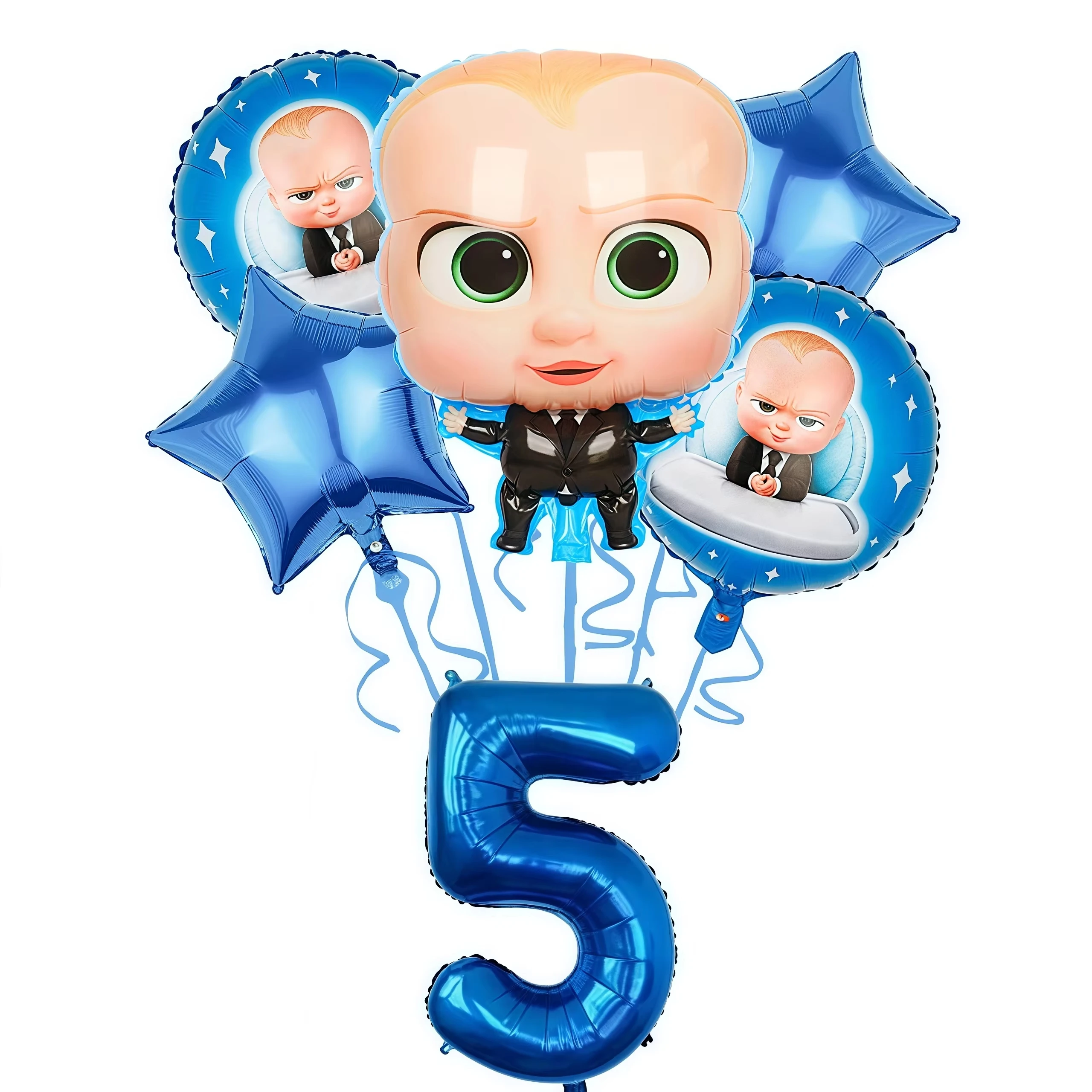 Bossed Baby Cartoon Geburtstagsparty Dekoration Einweggeschirr-Set Teller Becher Ballon-Set Kinder Baby-Shower Zubehör Geschenk