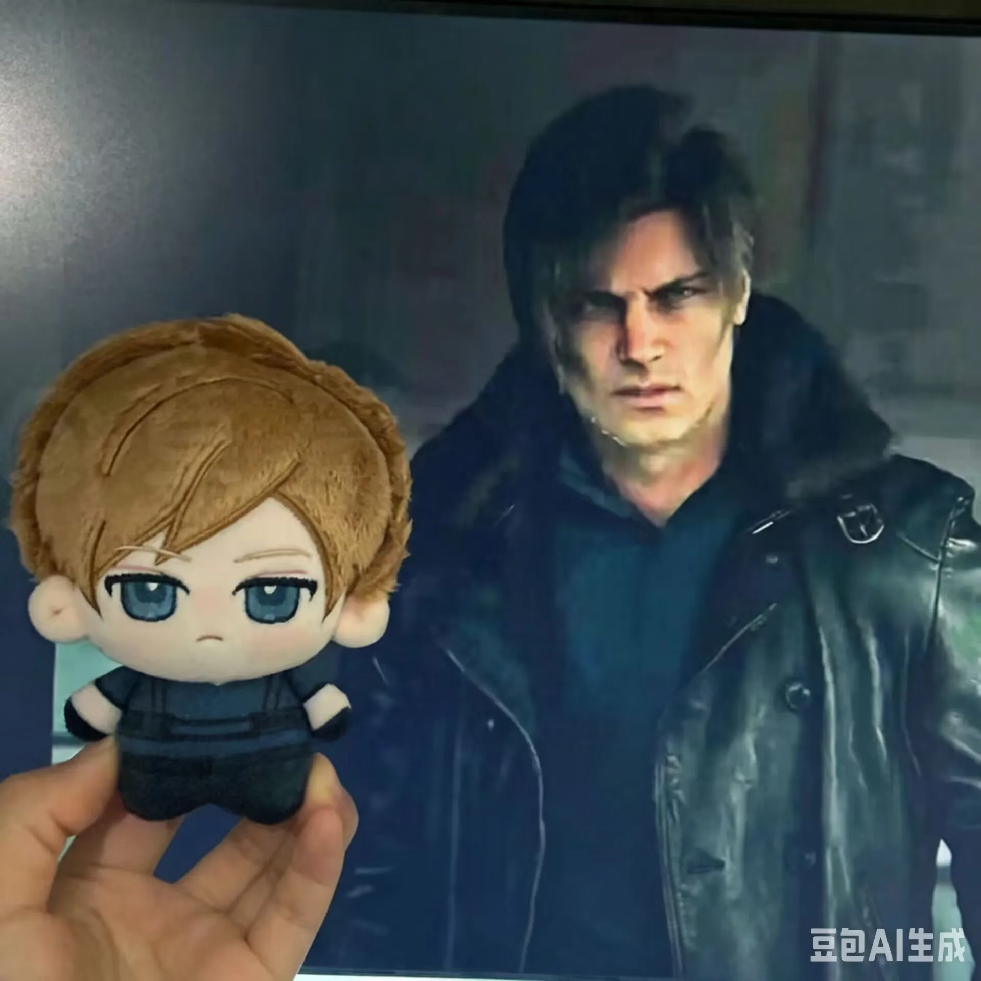 New 10cm Leon Scott Kennedy Plush Dolls Pendant Holiday Gifts Mini Resident Kennedy Printed Stuffed Backpack Toys Fans Collect