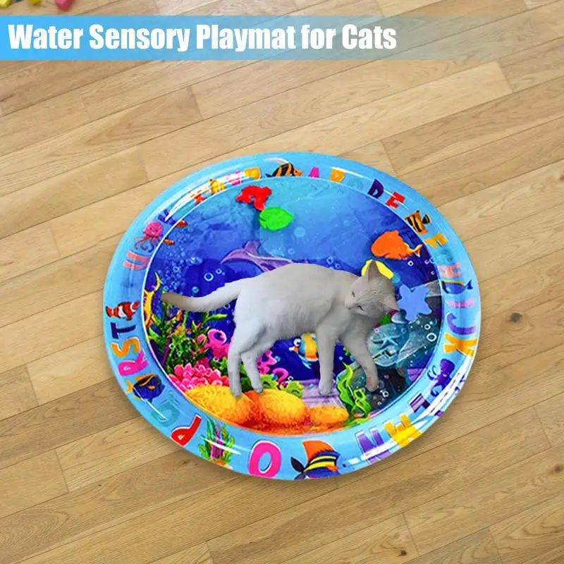 Alfombra de juego sensorial de agua para gatos, almohadilla gruesa, juguete sensorial de agua para mascotas