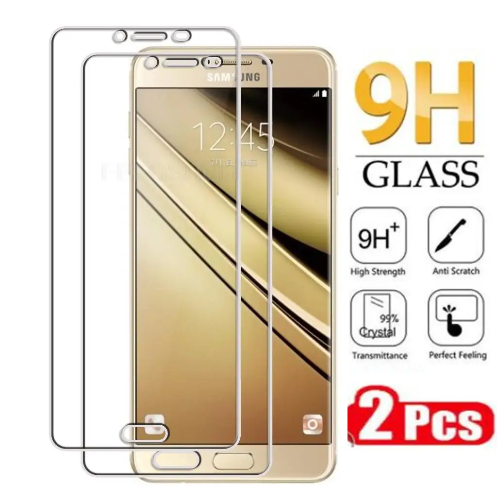 2PCS Protection Tempered Glass For Samsung Galaxy C7 2016 SM-C7000 5.7