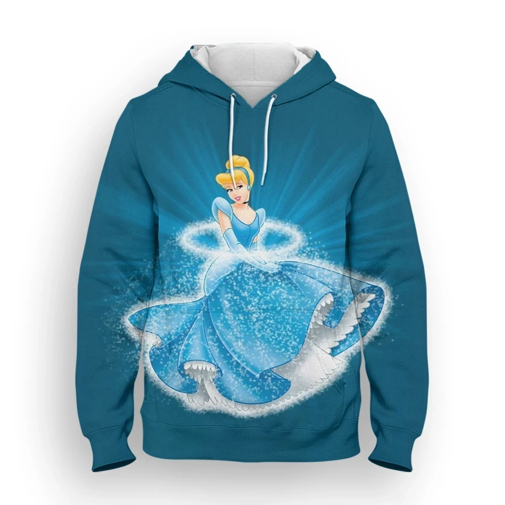 Disney Princess Anime Hoodies for Men, Cinderella Cartoon Streetwear, Anime Cartoon, 3D Print