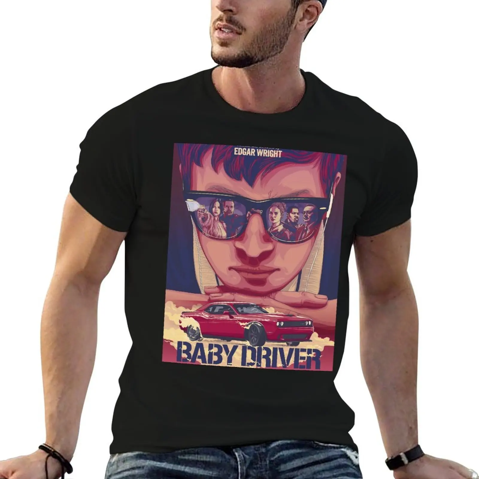 تي شيرت رجالي من Baby Driver Favor Movies تي شيرت قطني عالي الجودة تي شيرت رجالي عالي الجودة ماركة فاخرة تي شيرت