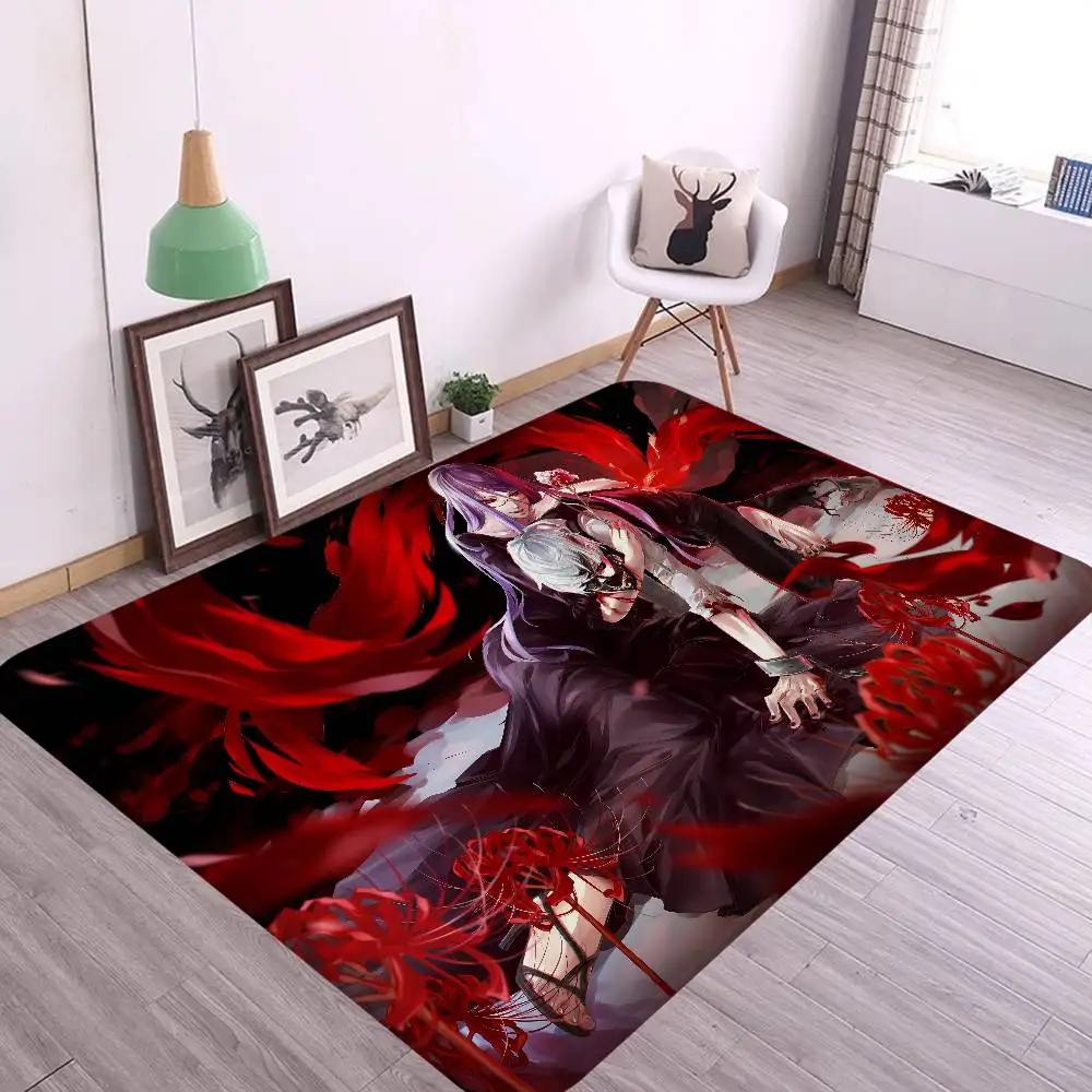 Anime T-tokyo Ghoul Hallway Carpet Washable Non-Slip Living Room Sofa Chairs Area Mat Kitchen Doormat Area Rug