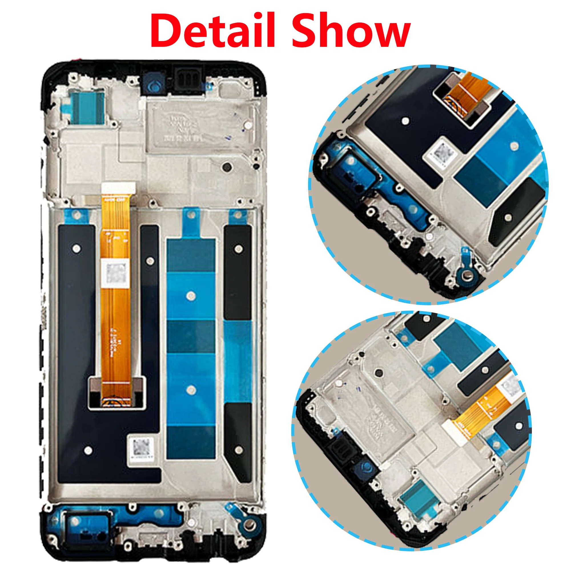 Original LCD For OPPO Realme C55 Full With Frame RMX3710 Display Touch Screen Digitizer Assembly Replacement Repair Parts