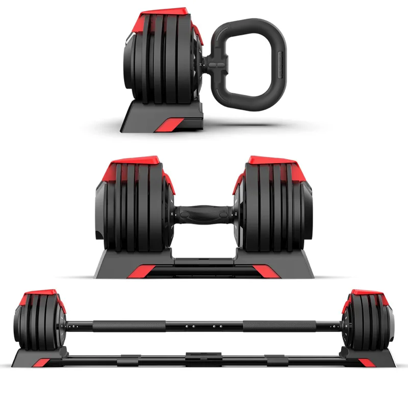 3 in 1 Adjustable Gym Weights Set, Dumbbell Kettlebell Barbell, Home Fitness Equipment, 20-50 lbs Weight Options