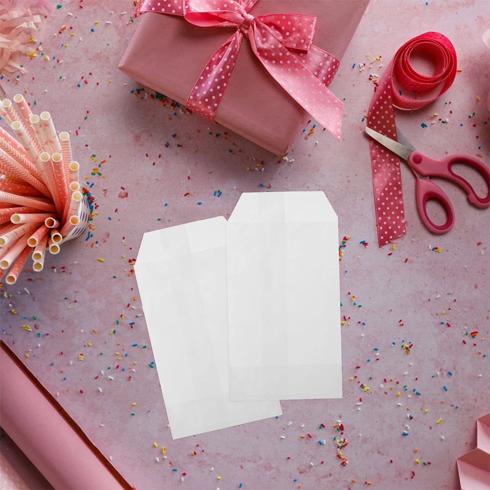 

50 Pcs Waxed Paper Bag Cookie Bags Chocolate Pouch Glassine Donut 40g Sleeves Flat Treat Biscuit
