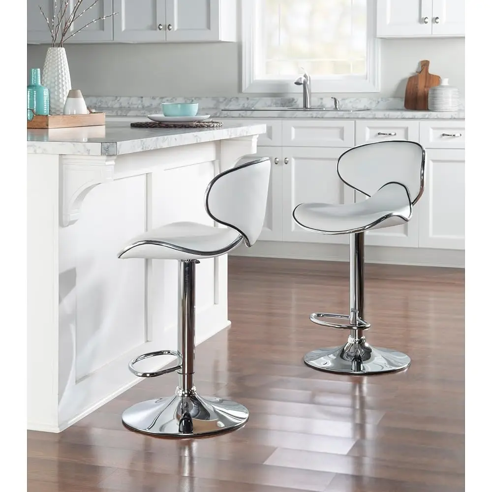 Adjustable Barstool, White
