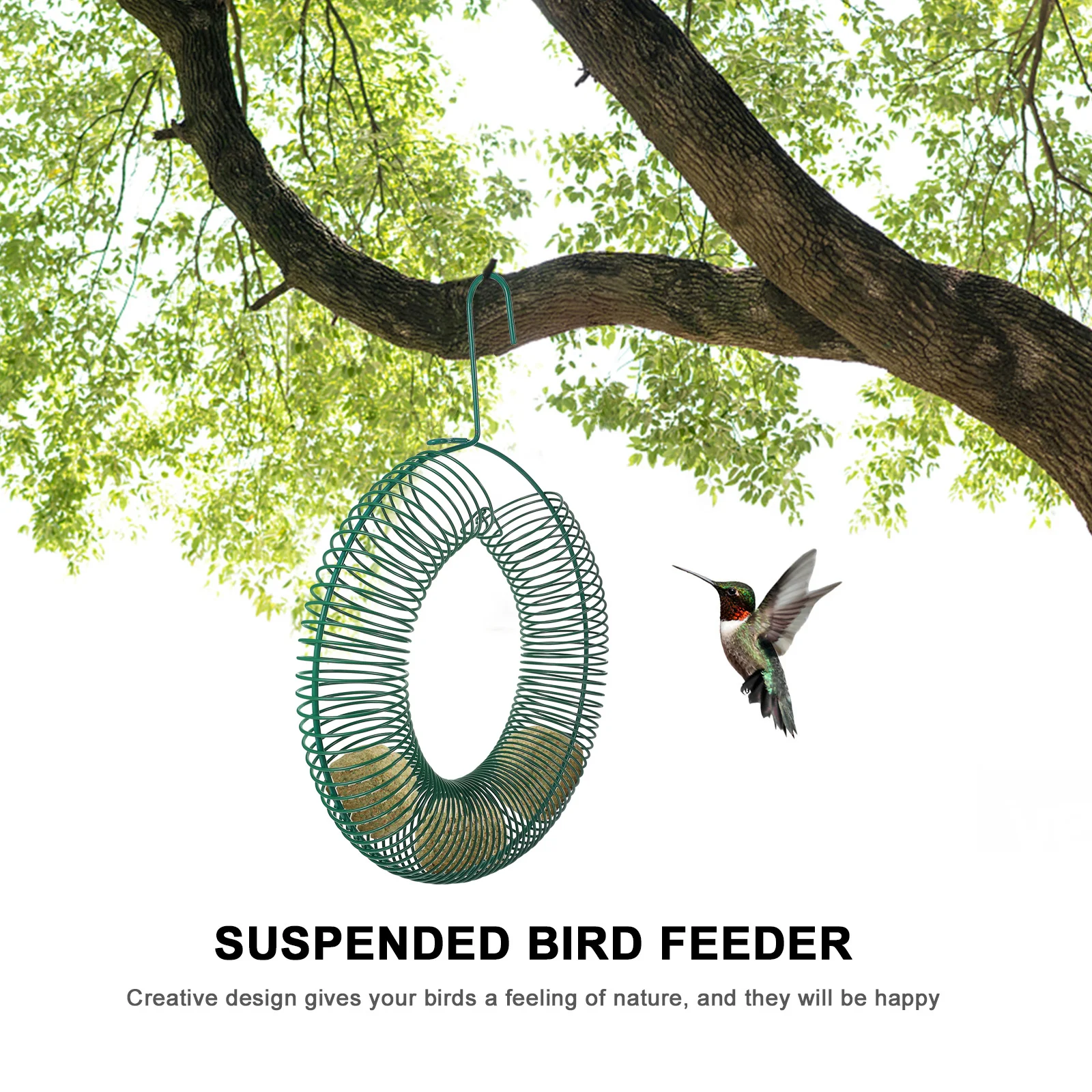 

1Pcs Chic Spring Bird Feeder with Reasonable Structure for Easy Food Access by Birds Bird Feeder Birds Feeding Cage