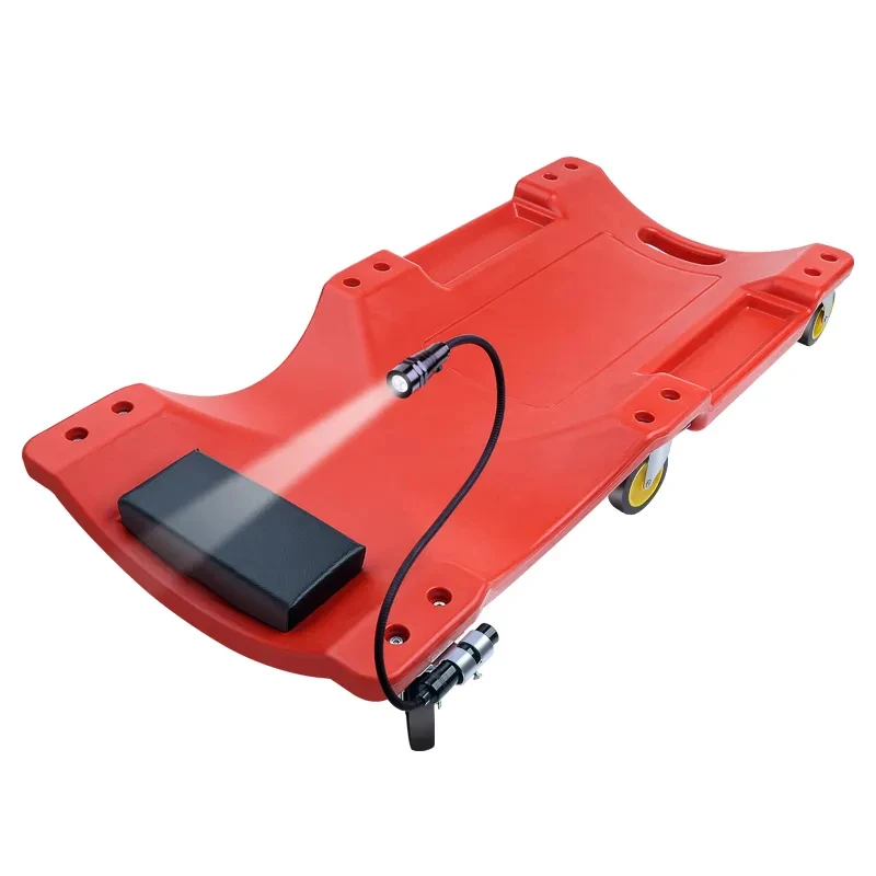 Orange 40 Inch 6 Wheel PVC Garage Workshop Roller Cart Maintenance Stroller