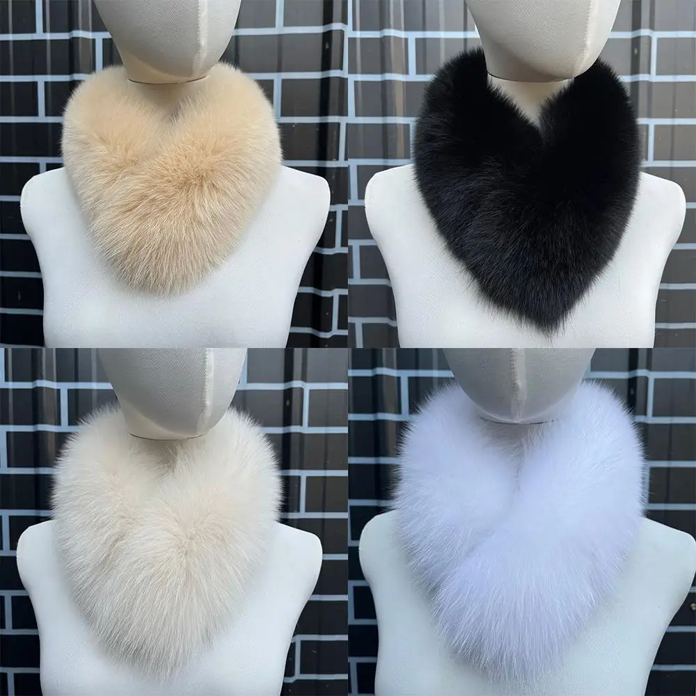 

Luxury Winter Neck Warmer Fox Fur Scarf Thickened Natural Fur Collar Scarf Fluffy Fur Shawl Magnetic Buckle Real Fur Scarves