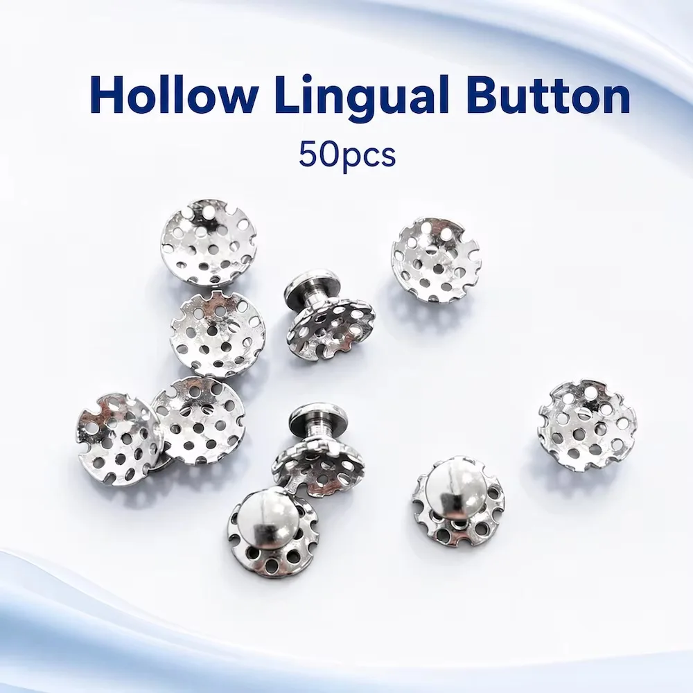 Dental Orthodontic Lingual Buttons Mesh Base Perforated Type Bondable for Braces Clinic Lab Kit Supplies Ortho Accessories Set