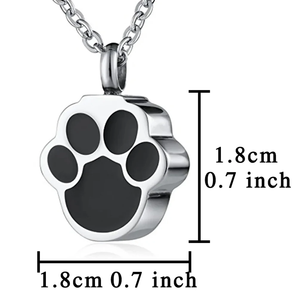 Customized Pet Cat Dog Paw Print Cremation Jewelry for Ashes Wearable Urn Necklace Keepsake Memorial Pendant for Women Men