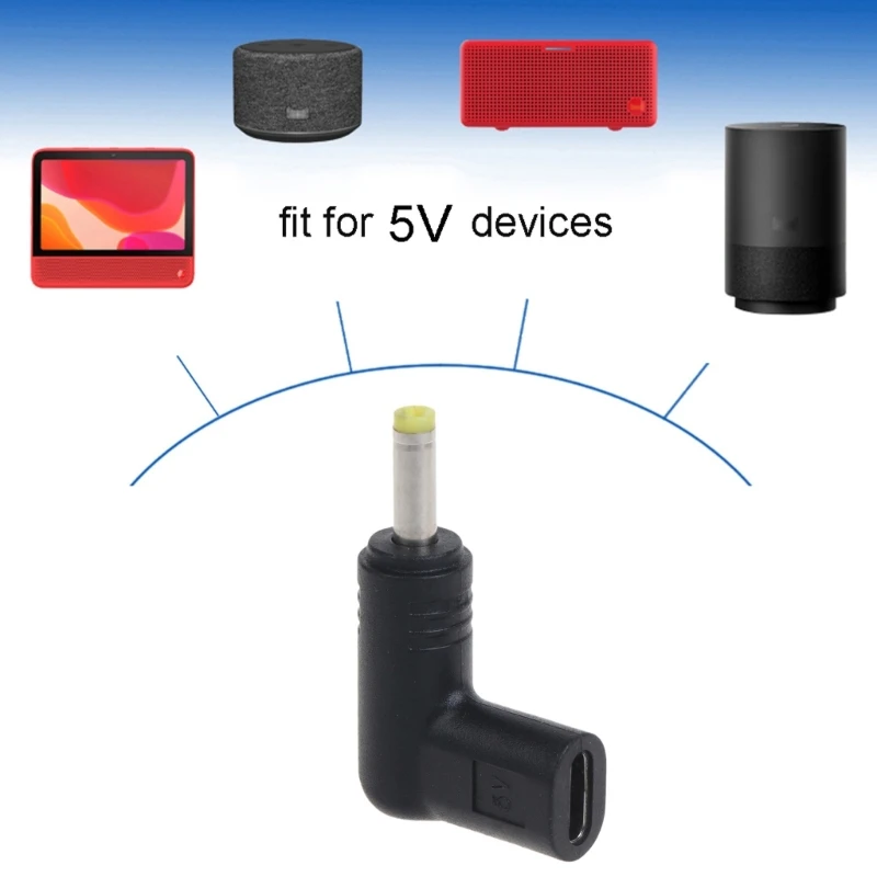 Type-C to 5V Power Plug for Computer Power Supply Adapter Converter 90 Degree Angel 96BA