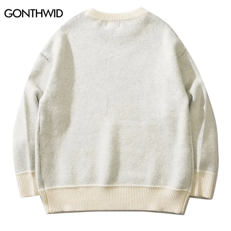 Men Sweaters Y2K Streetwear Vintage Knitted Doberman Dog Pullover Jumpers Hip Hop 2024 Harajuku Fashion Retro Casual Sweaters