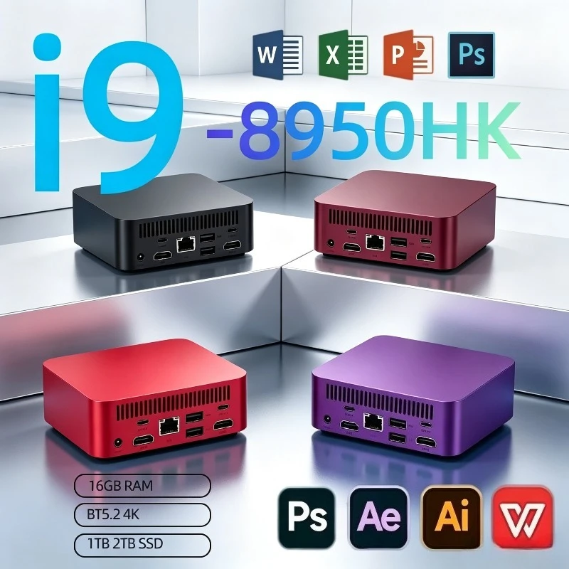 2026  MINI PC  Pro Core i9 8950HK 16GB RAM 1TB 2TB SSD WIFI 6 BT5.2 4K HD Mini Gaming Office Study Pc