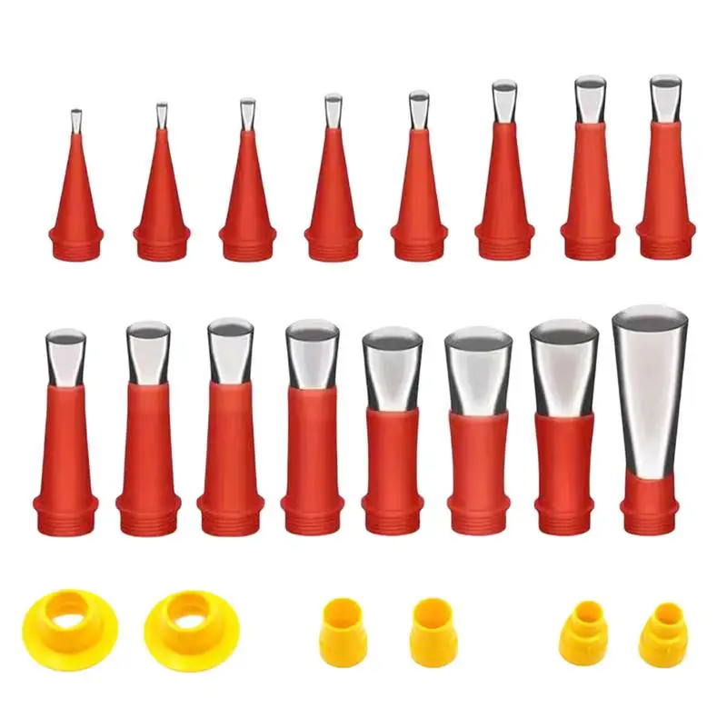 

Caulking Tool Kit 22PCS Small Tool Set Stainless Steel Caulk Nozzle Tip Rubber Nozzle With BaseCaulking Coating Caulk Extension