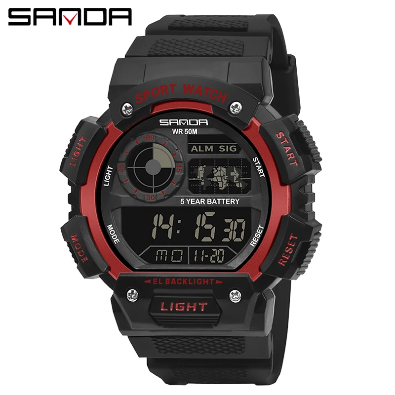 2022 Fashion Sanda Top Brand Sports Men\'s Watches Luxury Military Quartz Watch Male Waterproof S Shock Clock Relogio Masculino